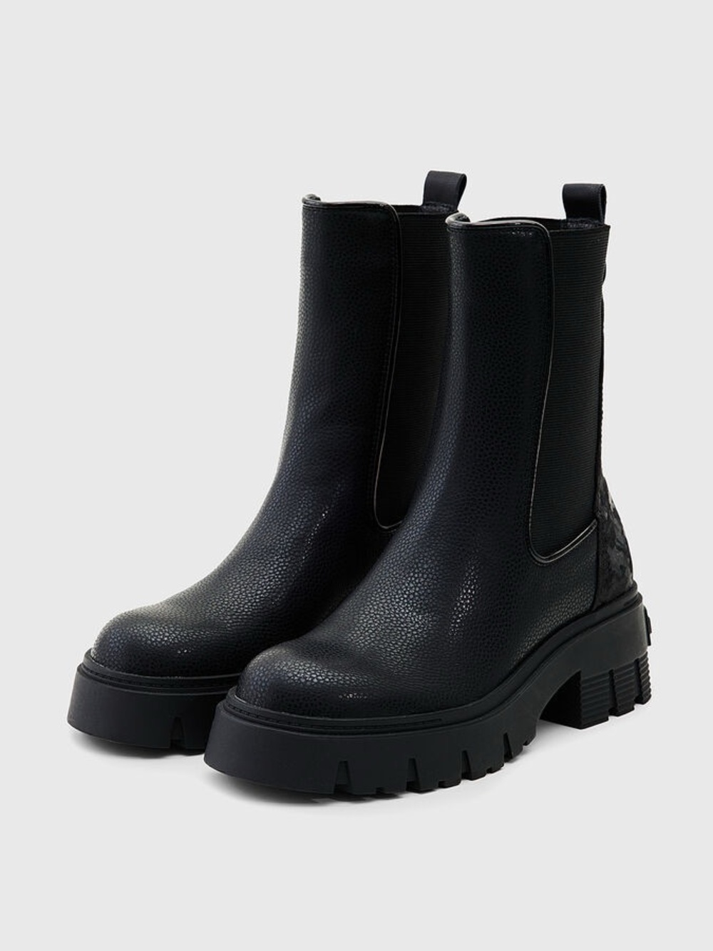 DESIGUAL BLACK CHELSEA BOOTS - Picture 1 of 5
